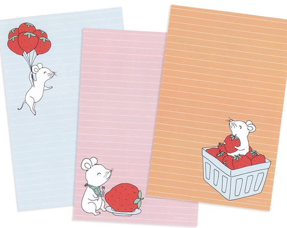 Strawberry Mice Stationery Set