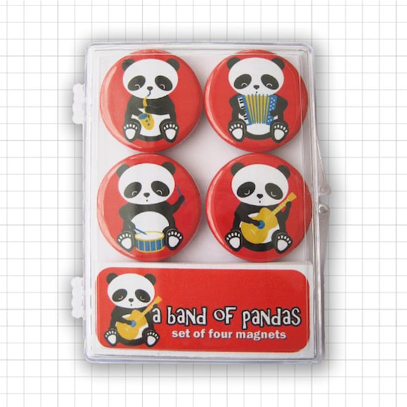 A Band Of Pandas Magnet Set