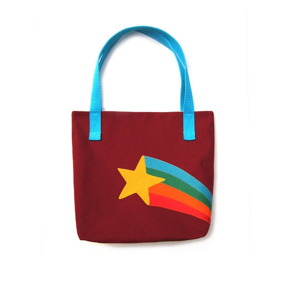 Retro Starburst Rainbow Tote Bag Purse