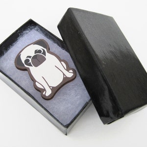 Pug Wooden Brooch Pin image 4