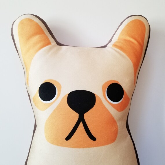 Large French Bulldog Plush Velvet Pillow