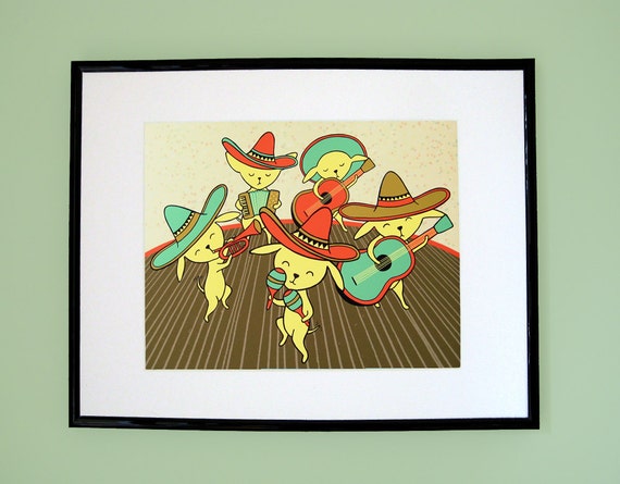 Chihuahua Mariachi Band Giclee Print