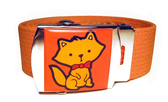 Bowtie Kitten Canvas Belt