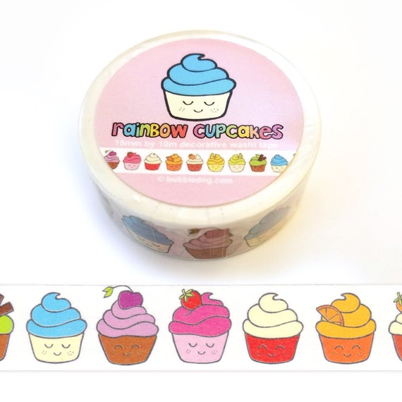 Rainbow Cupcakes Decorative Washi Tape Roll