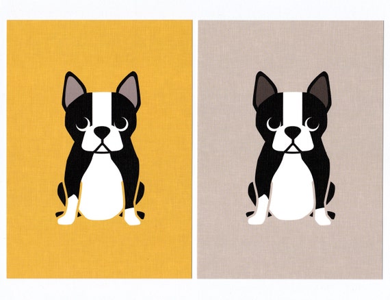 Boston Terrier Graphic Dog Print