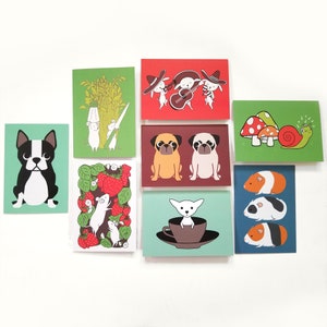 CHOOSE ONE: Assorted All Occasion Animal Individual Blank Greeting Note Card or Choose 8 Card Set 8 Card Assortment