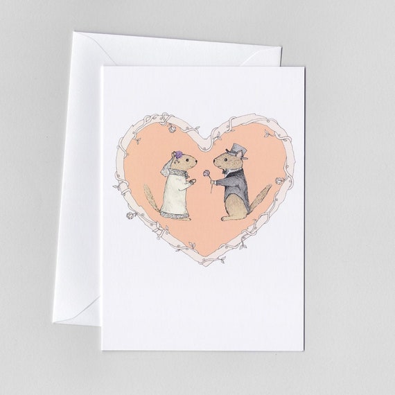 Chipmunk Wedding Card and Envelope