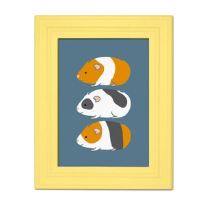 Guinea Pig Trio 5 by 7 Print with Matte Bild 5