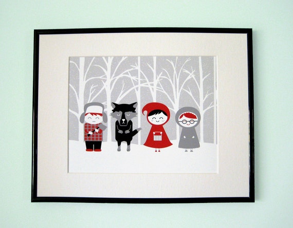 Red Riding Hood And Friends Giclee Print