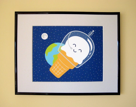 Astronaut Ice Cream Giclee Print