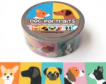 Dog Portraits Decorative Dog Breed Washi Tape Roll