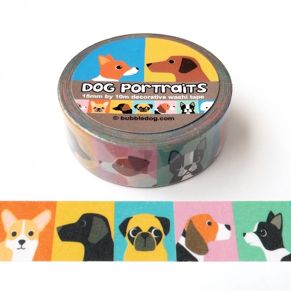 Dog Portraits Decorative Dog Breed Washi Tape Roll