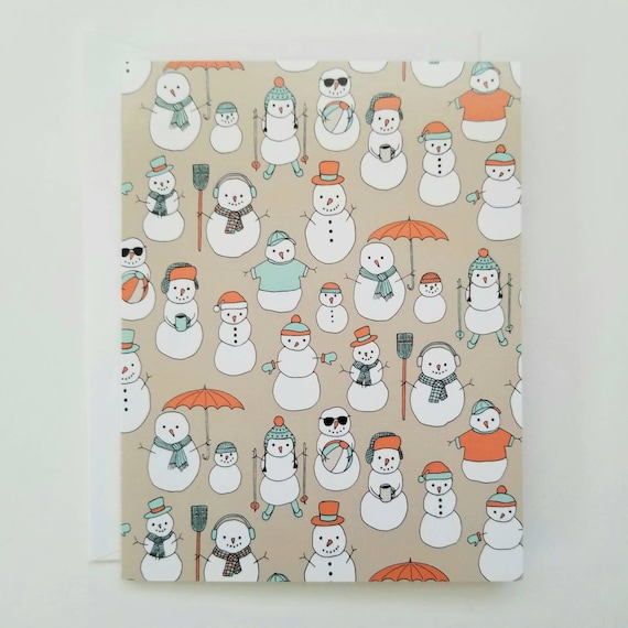 Holiday Snowmen Set of Eight Cards and Envelopes