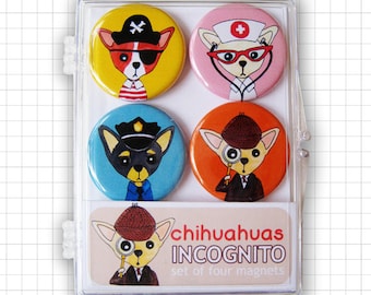 Chihuahuas Incognito Magnet Set