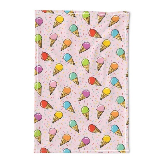 Ice Cream Rainbow Linen Cotton Tea Towel