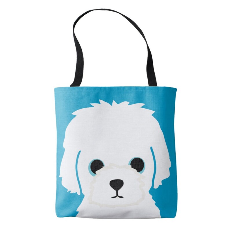 Little White Dog Tote Bag Maltese Bichon Frise Etsy
