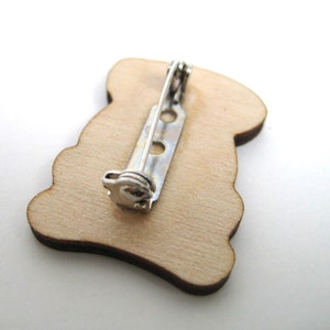 Pug Wooden Brooch Pin image 3