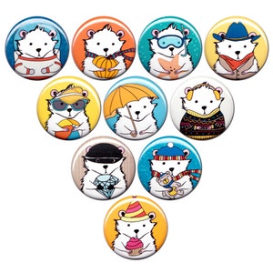 A Hamster For All Occasions Pin Set of 10 One Inch Pinback Buttons image 3