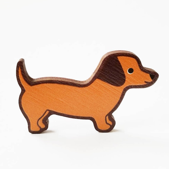 Dachshund Wooden Brooch Pin