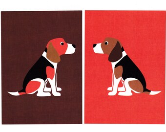 Beagle Graphic Dog Print