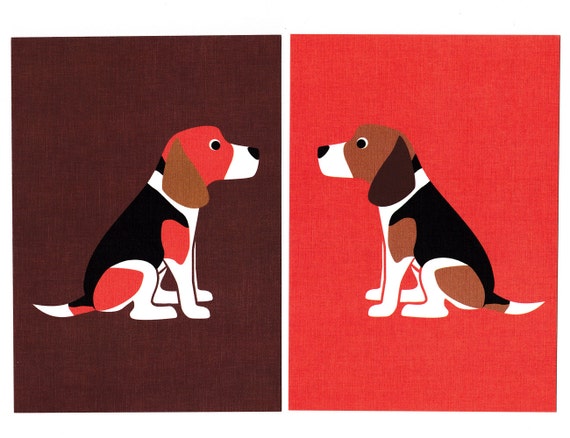 Beagle Graphic Dog Print