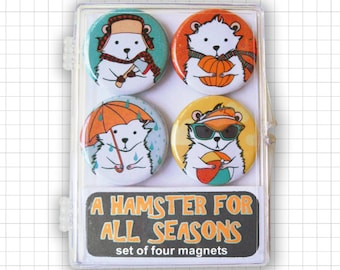 A Hamster For All Seasons Magnet Set