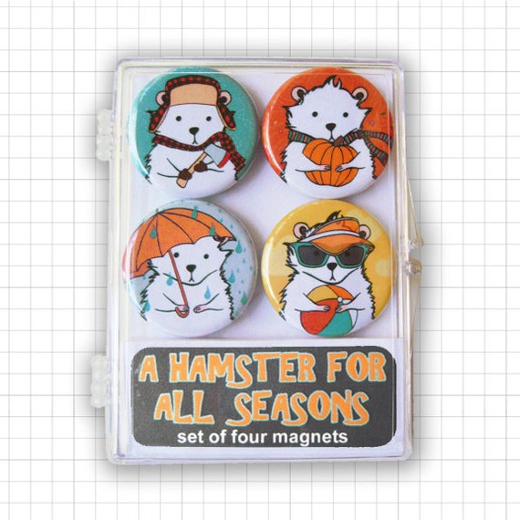 A Hamster For All Seasons Magnet Set