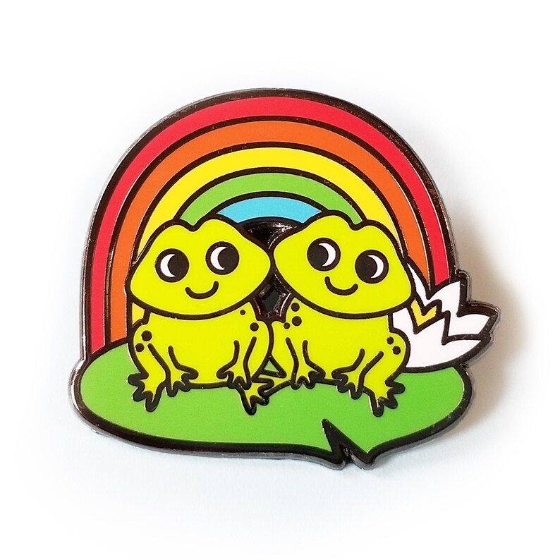 Rainbow Froggy Friends Hard Enamel Frog Lapel Pin image 1