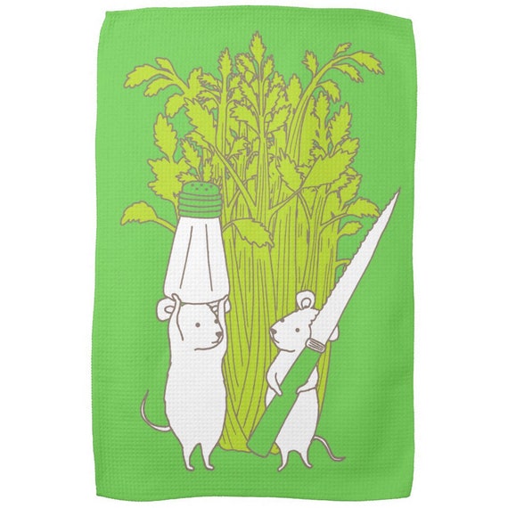 Celery Mice Microfiber Dish Towel