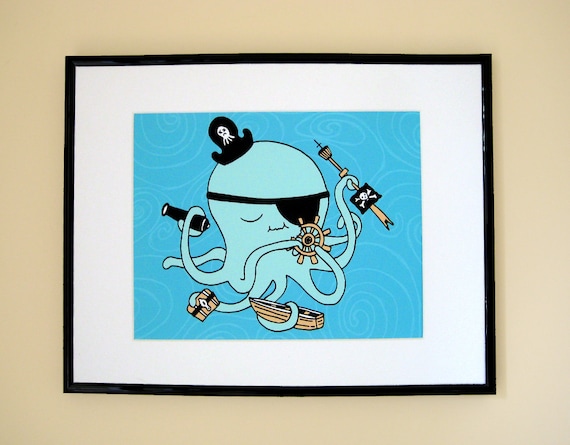 Pirate Octopus Giclee Print