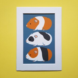 Guinea Pig Trio 5 by 7 Print with Matte Bild 2