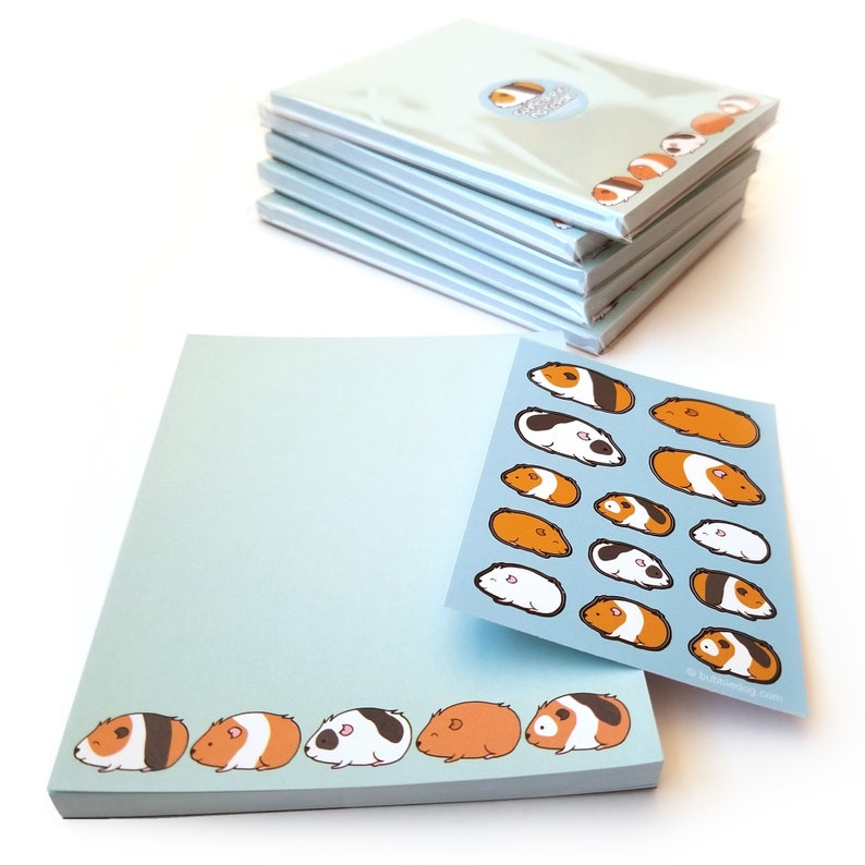 Guinea Pigs 50 Sheet Notepad & Coordinating Stickers image 1