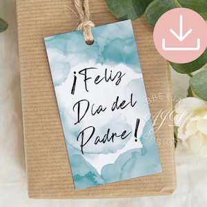 Étiquette espagnole de fête des pères de papa, étiquette imprimable de fête des pères, Feliz Dia Del Padre, étiquette-cadeau heureuse de fête des pères, Dia De Los Padres Regalos, faveurs
