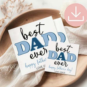 Best Dad Ever Cookie Tag, Father's Day Tags Printables, Father's Day Cookie Tags, Happy Fathers Day Gift Tag, Fathers Day Party Favor Labels