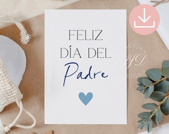 Spanish Fathers Day Cards, Feliz Dia Del Padre Card, Dad Printable Card, Happy Fathers Day Card From Wife, Dia De Los Padres De Hija