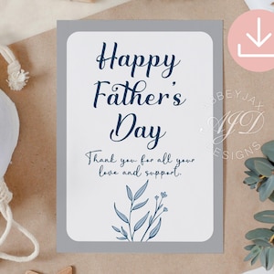 Happy Father's Day Card Download, Thank You Dad Card, Digital Fathers Day Card From Daughter Son, Dad Appreciation Card, Heartfelt Dad Gift