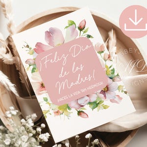 Spanish Mother's Day Card, Printable Mother's Day Card, Feliz Dia De Las Madres Card, Mothers Day Card From Daughter Son, Tarjeta Para Mama