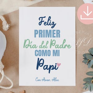 Spanish Father's Day Card, Primer Dia Del Padre, Spanish Dad Fathers Day, Primer Dia De Los Padres Regalo, Tarjeta Para Papá, Printable