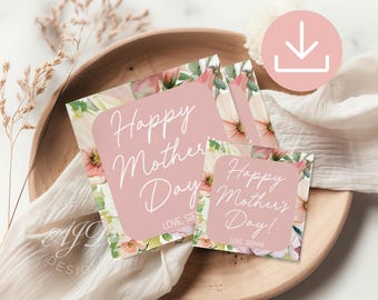 Mothers Day Cookie Tags, Printable Mother's Day Gift Tags, Mothers Day Treat Tags, Floral Mothers Day Favor Tags, Editable Mothers Day Tags