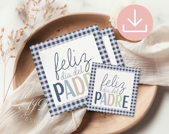 Spanish Dad Fathers Day Tag, Father's Day Cookie Tags, Feliz Dia Del Padre, Fathers Day Printable Tag, Happy Fathers Day Gift Tag, Labels
