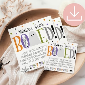 You&#39;ve Been Booed Gift Tags, Halloween Cookie Tags Printables, Youve Been Boo&#39;d Tags, Trick or Treat Favor Tags, Halloween Goodie Bag Tags
