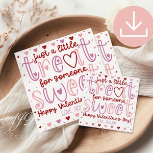 Valentine Cookie Tags, Editable Valentine Gift Tags, Sweet Treat Valentines Tag, Teacher Valentine's Day Tag, Classroom Valentines Printable