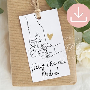 Étiquettes Feliz Dia Del Padre, étiquettes espagnoles pour la fête des pères, étiquette cadeau fête des pères, cadeau fête des pères, cadeau pour papa, étiquette de cadeau imprimable espagnole