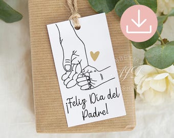 Feliz Dia Del Padre Tags, Spanish Father's Day Tags, Father's Day Gift Tag, Father's Day Gift, Gift for Dad, Spanish Printable Favor Tag