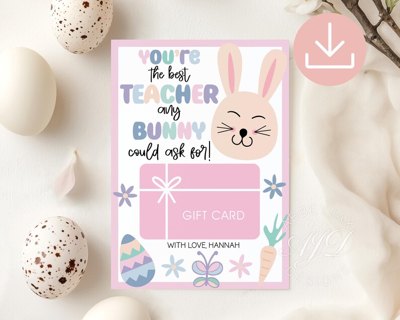 Easter Teacher Gift Card Holder, Printable Easter Gift Card Holder ...