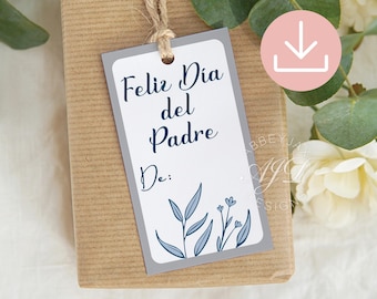 Spanish Dad Fathers Day Tag, Fathers Day Printable Tag, Feliz Dia Del Padre, Happy Father's Day Gift Tag, Dia De Los Padres Regalos, Favors