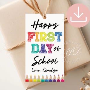 Happy First Day of School Tag, Welcome Back to School Tag, Back to School Gift Tags for Students, Teacher Treat Tag, 1st Day of School Tags