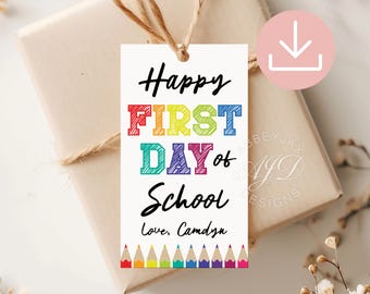 Happy First Day of School Tag, Welcome Back to School Tag, Back to School Gift Tags for Students, Teacher Treat Tag, 1st Day of School Tags