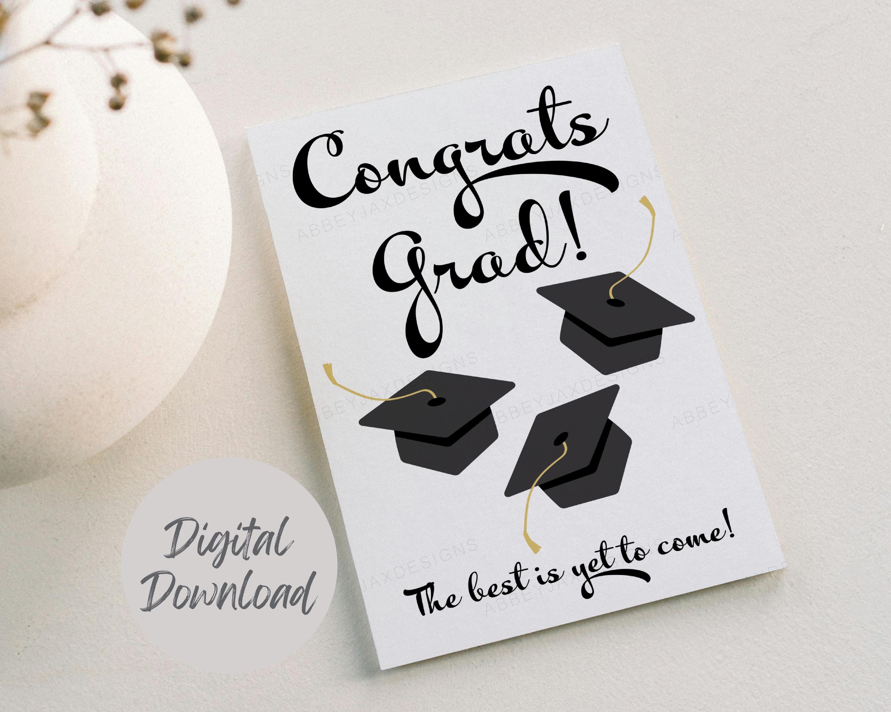 Congrats Grad Card Printable, Printable Graduation Card, Congrats Grad ...