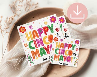 Cinco de Mayo Tags, Fiesta Gift Tags, Cinco de Mayo Party Printables, Mexican Party Favors, Cinco De Mayo Party Decor, Cinco De Mayo Treat
